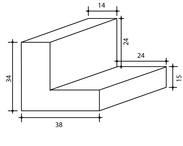 Baklijst medium 24,5mm diep